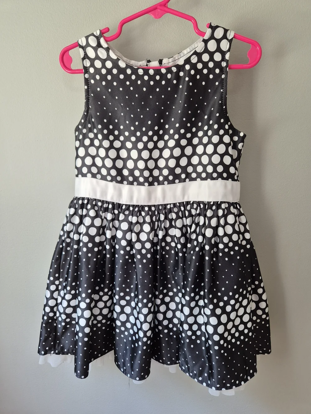 5T Black and White Polka Dot Dress